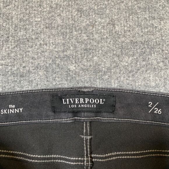 Liverpool Jeans Womens 2/26 Black Fade Abby Skinny Low Rise Stretch Set In Waist - Picture 5 of 13